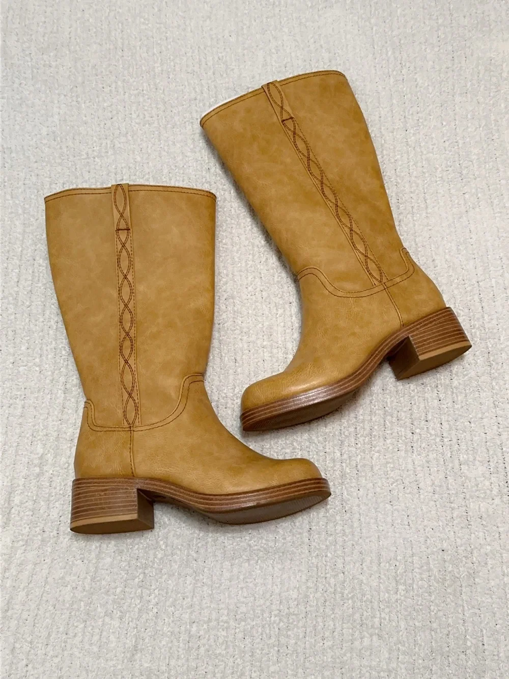 No Boundaries Women’s Tall Riding Boots Wide Width Casual Style Color Honey 🍯